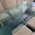Transparent 1980s Postmodern Glass Top Double Triangle Base Dining Table For Sale - Image 8 of 10