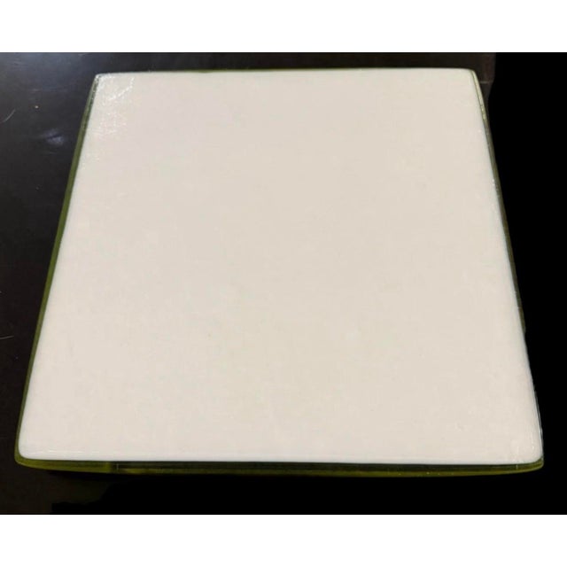 Italian 1980s Beautiful 11 X 11 Heavy Solid Blown Ladybug Glass Plaque Italian Art Signed For Sale - Image 3 of 3