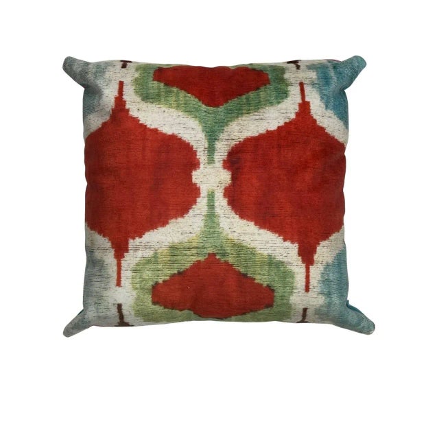 Modern Double Sided Multi Color Turkish Style Ikat Pillow For Sale - Image 3 of 3