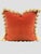 We are loving this beautiful custom made pillow pair in orange velvet. Extra large ivory pom poms. Hidden zipper closures....