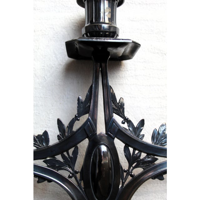 Antique Kayserzinn Three-Light Candlestick, 1890s For Sale - Image 13 of 15