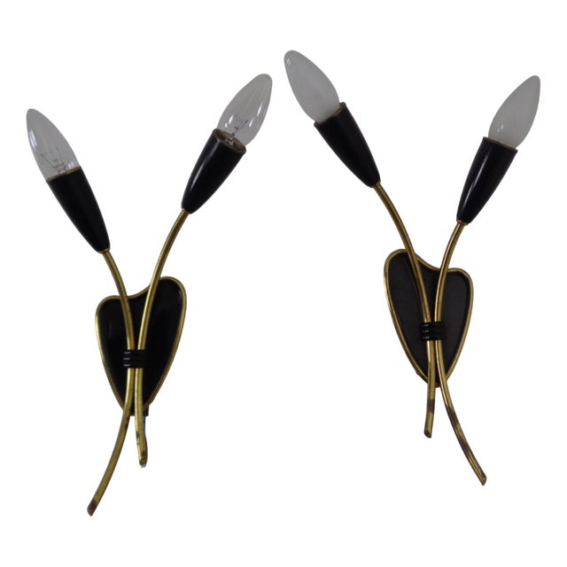 Mid-Century Modern German Wall Lamps, 1950s, Set of 2 For Sale