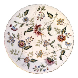 Vintage Andrea by Sadek Buckingham Gold Rimmed Floral Decorative Plate For Sale