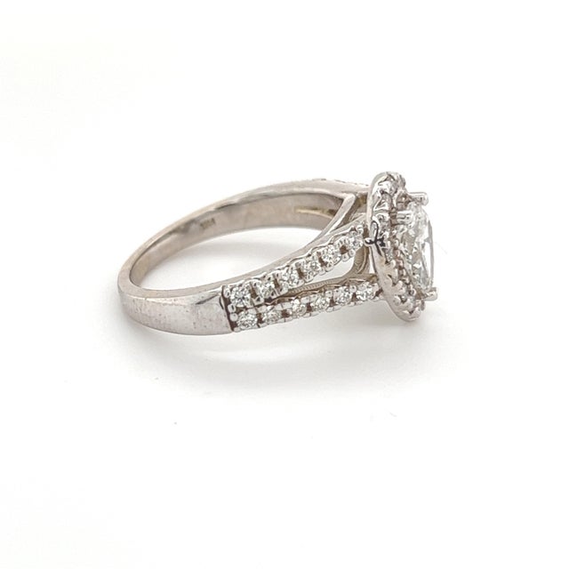 Pear Shape Diamond Engagement Ring 14k Gold 1.38 TCW Certified For Sale - Image 9 of 13