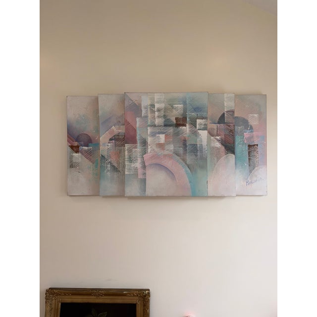 1980s Vintage Stack Canvas Art For Sale In Monterey, CA - Image 6 of 14