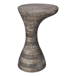 Jamie Young Toadstool Wood Drink Table, Grey Wash For Sale