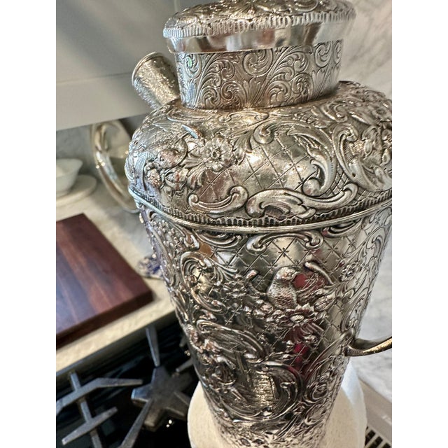 Early 20th Century Early 20th Century Decorative Silver Repousse Cocktail Shaker - Shake Up Your Bar! For Sale - Image 5 of 6