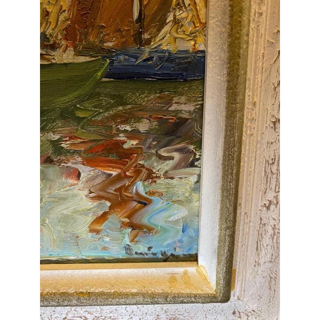 Modern Bürgisser, Port Provençal, 1950s, Oil on Board For Sale - Image 3 of 10