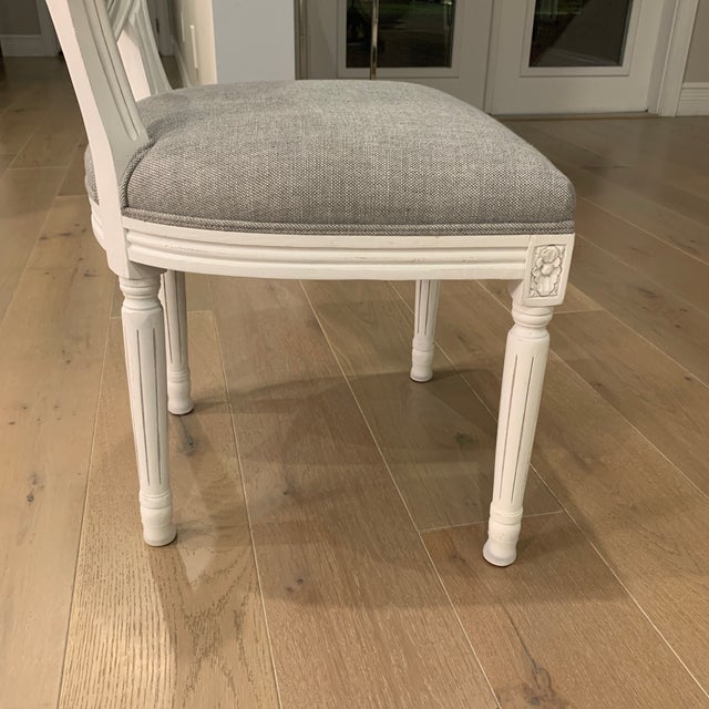 Linen Restoration Hardware Side Dining Chair For Sale - Image 8 of 8