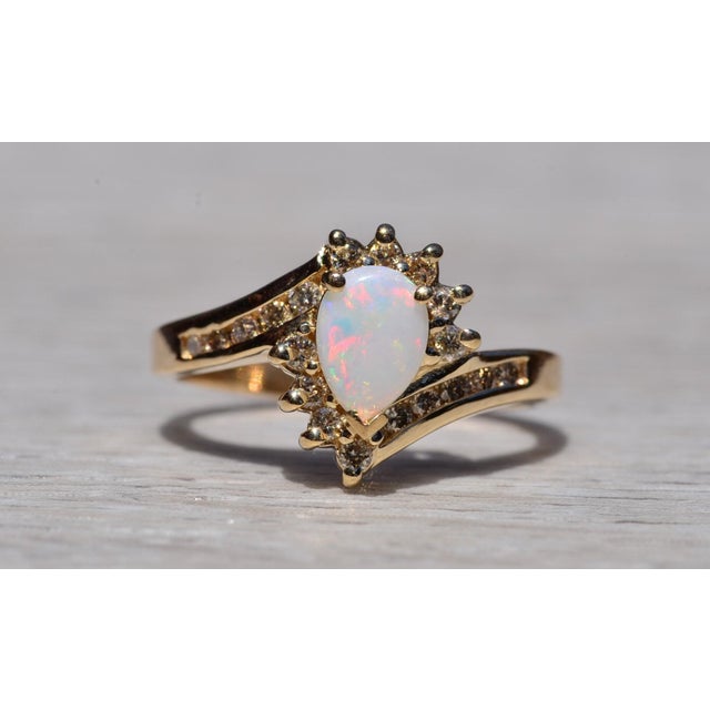 Gold The West Side: Australian Opal and Diamond Ring For Sale - Image 8 of 10