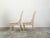 Cream Pair of Midcentury Faux Bamboo Side Chairs with Saber Legs and New Upholstery For Sale - Image 8 of 11