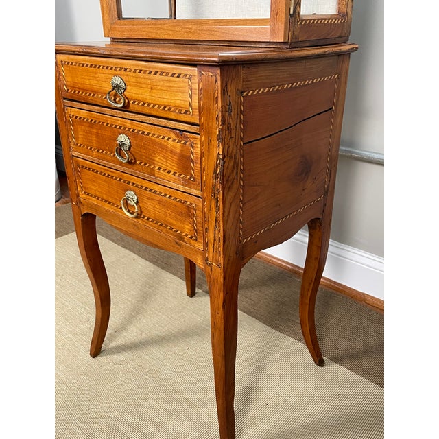 18th Century French Provincial Petite Display Cabinet on Chest For Sale - Image 9 of 18