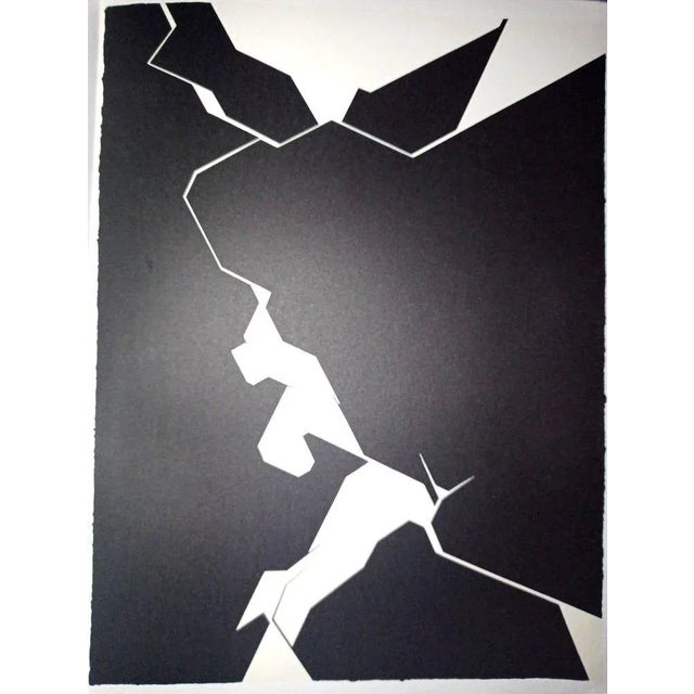 Pablo Palazuelo, Abstract Composition 2 - Black and white lithograph realised by Pablo Palazuelo in 1974 for the Art...