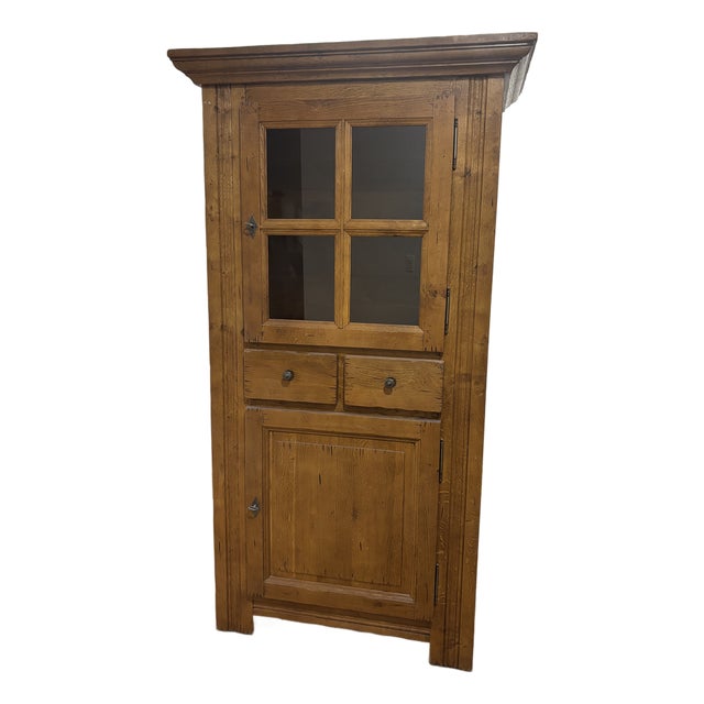 1990s Rustic China Hutch For Sale