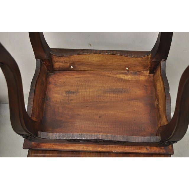 Vintage French Rococo Baroque Style Mahogany Nesting Side Tables - Set of 3 For Sale - Image 10 of 12
