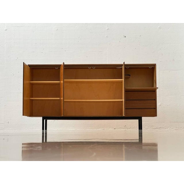 Mid-Century Swiss Highboard with Bar Compartment in Teak, 1960s For Sale - Image 4 of 18