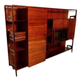 1950s Italian Cabinet Modern Wall Unit Sapele Mahogany Vittorio Dassi For Sale