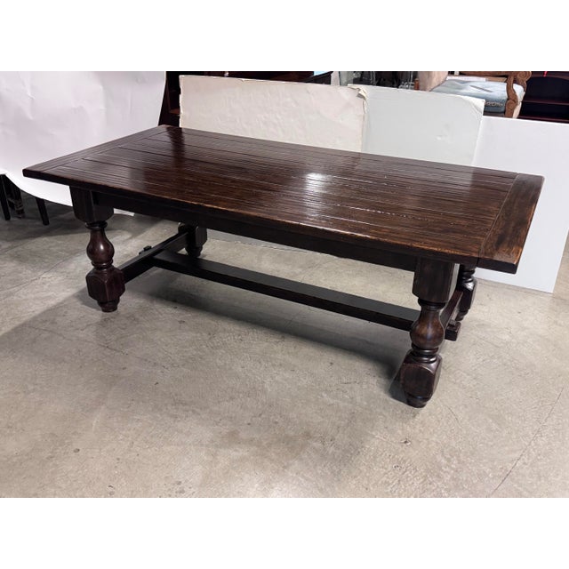 Farmhouse Pottery Barn Cortona Extension Dining Table + Six Alfresco Brown Side Chairs, Set For Sale - Image 3 of 12