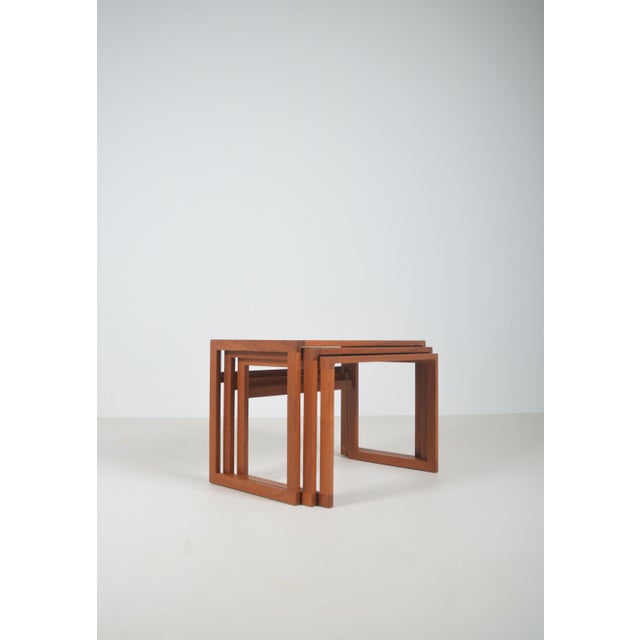 Danish Nesting Tables in Teak from Vildbjerg Møbelfabrik, 1960s, Set of 3 For Sale - Image 11 of 11