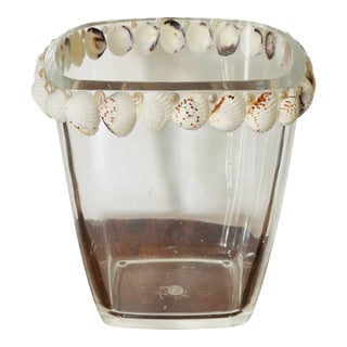MCm Lucite Waste Basket With Sea Shells For Sale
