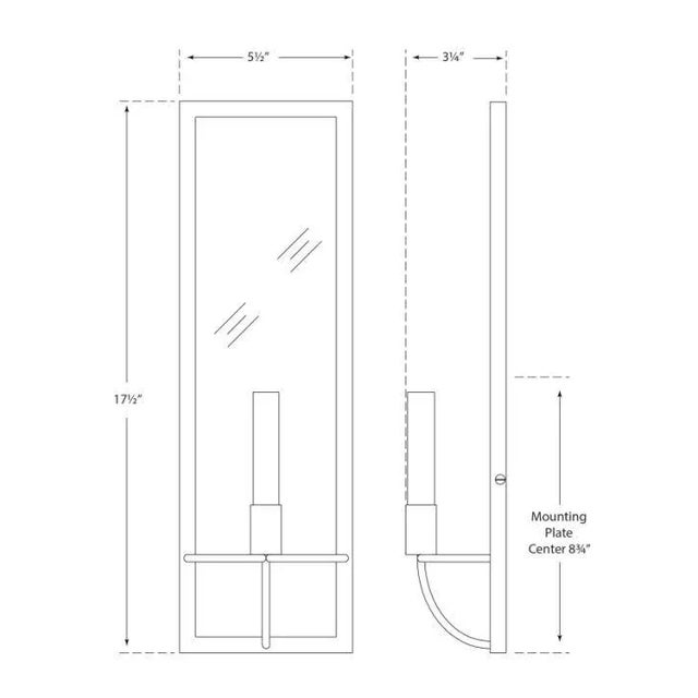 Traditional Niermann Weeks for Visual Comfort Signature Regent Rectangular Sconce in Bronze For Sale - Image 3 of 3