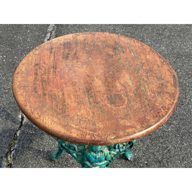 Late 19th C. Cast Iron Gueridon Table With Union Jack, Lion & Faux-Finish Paint Detailing For Sale - Image 6 of 15