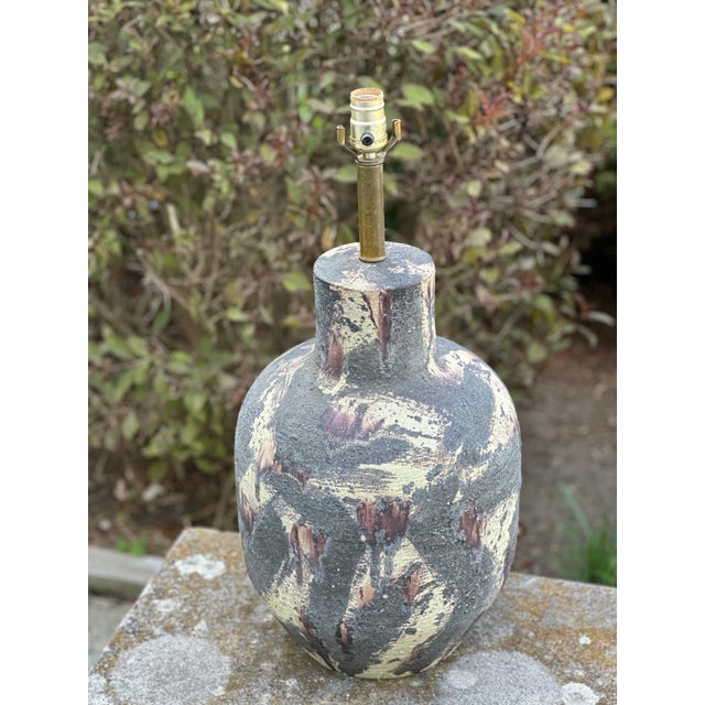 Mid 20th Century Large Italian Studio Pottery Lamp Fantoni Style House of Italy Portland For Sale In South Bend - Image 6 of 12