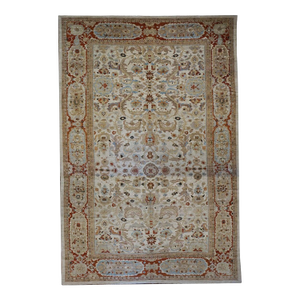 Persian Sultanabad Master Wool 15X22 Ivory, Tan & Rust Handmade Area Rug #1140065