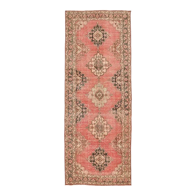 Mid 20th Century Vintage Worn Out Turkish Area Rug For Sale