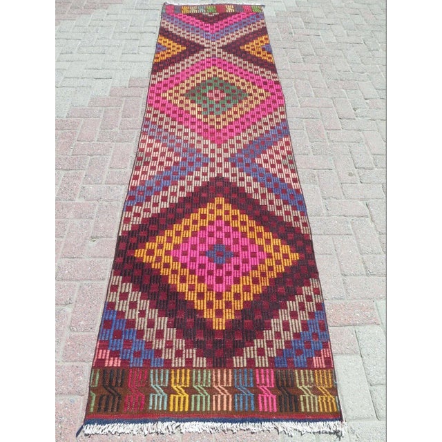 1960s Bohemian Kilim Runner - 31"x120" For Sale - Image 10 of 10