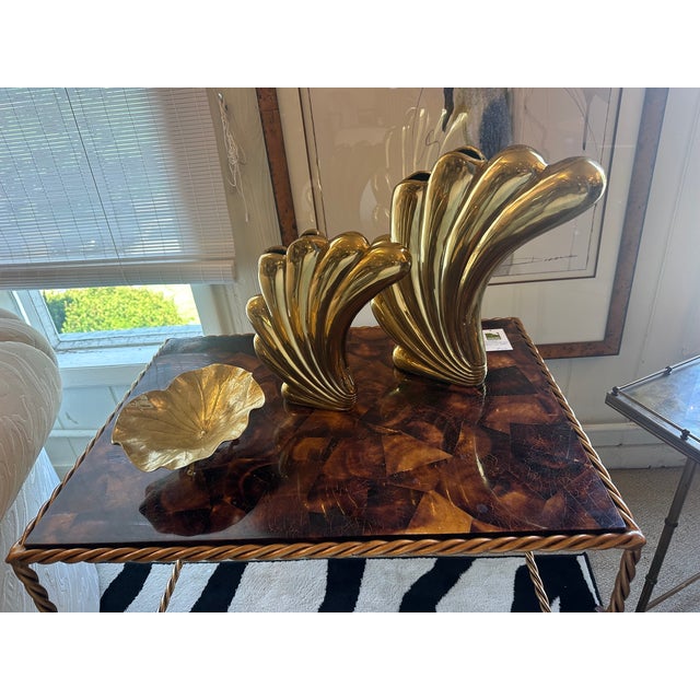 1980s Dolbi Cashier Cast Brass Vases -a Pair For Sale - Image 12 of 12