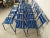 Blue Metal Dining Chairs, Set of 14 For Sale - Image 9 of 18