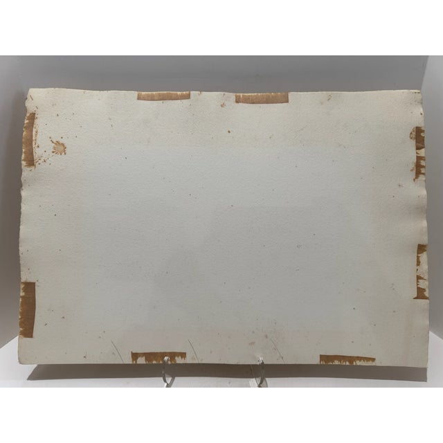 Paper Henry Emil Salloch Original Watercolor on Paper Winter Marsh Lanscape, 1948. For Sale - Image 7 of 8