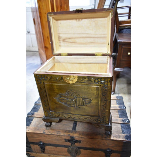 Beautiful Rare Vintage Heavily Carved Asian Inspired chest Petite with nice claw feet. Very good clean condition. Light...