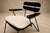 1950s Three Armchairs in Ebonized Wood & Metal With Loose Cushion, Carlo Hauner, 1950s For Sale - Image 5 of 18