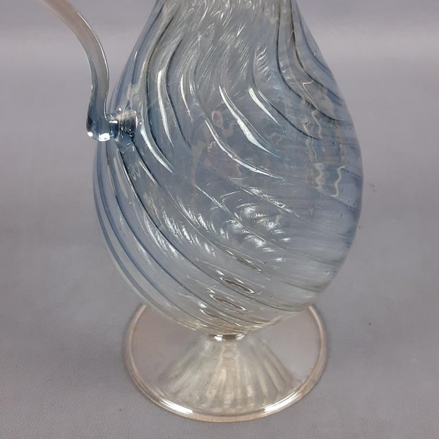 Vintage Modern Ribbed Blown Glass Jug from Parise, 1980s For Sale - Image 9 of 13