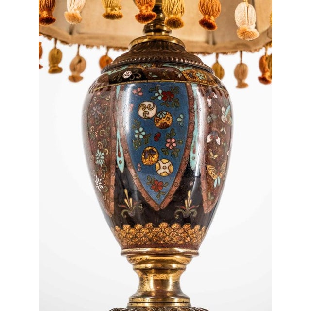 2000 - 2009 Antique Chinese Cloisonne Table Lamp For Sale - Image 5 of 12