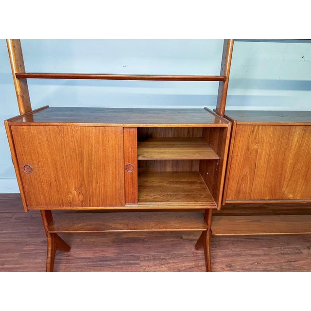Mid-Century Modern Erik Buch Freestanding Teak Wall Unit / Bookshelf / Room Divider For Sale - Image 3 of 12