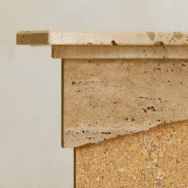 Modern Italian Travertine Pedestal with Raw Edges, 1970s - 2 Available For Sale - Image 3 of 11