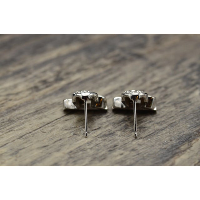 Contemporary The Ribinas: Antique Platinum and Diamond Ribbon Drop Earrings, 2 Pieces For Sale - Image 3 of 8