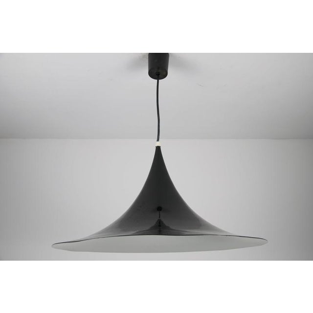 Black Round Pendant Lamp from Fog & Mørup, 1970s For Sale - Image 3 of 10