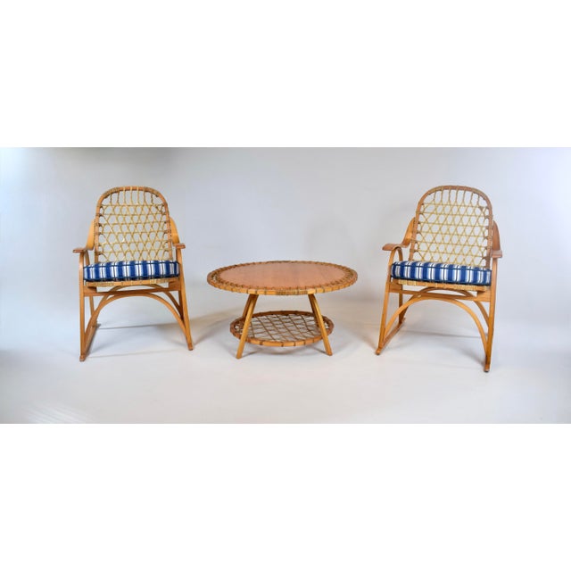 Vintage Snowshoe Arm Chairs by SnoCraft, Norway Maine For Sale - Image 12 of 14