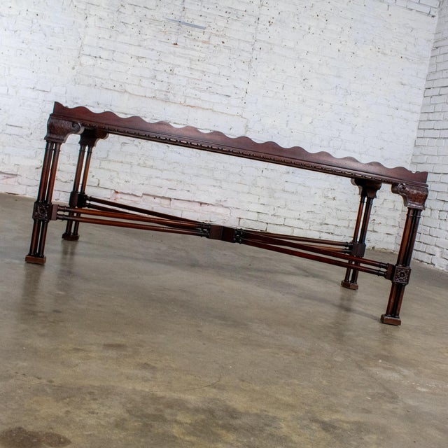 Late 20th Century Chinese Chippendale Style Coffee Table Mahogany Large Rectangular by Baker For Sale - Image 11 of 18