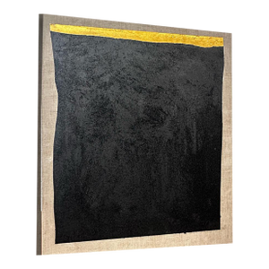 Gold and Carbon Painting on Spanish Linen Minimalist Painting