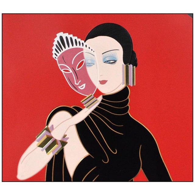 Erté Early 20th Century Crystal Mask, Erté For Sale - Image 4 of 7