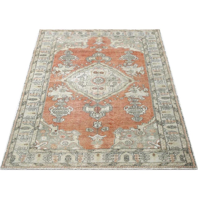 1960s Turkish Oushak Rug For Sale In Los Angeles - Image 6 of 7