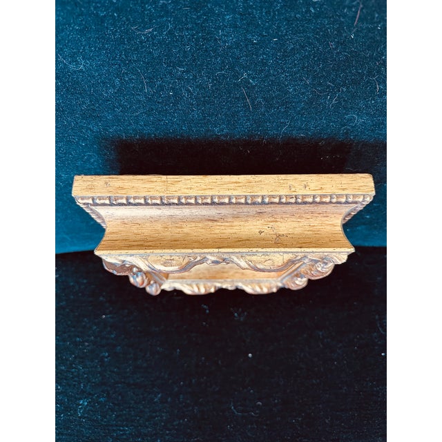 Vintage Italian Petite Gold Leaf Over Wood Mirror For Sale - Image 13 of 14