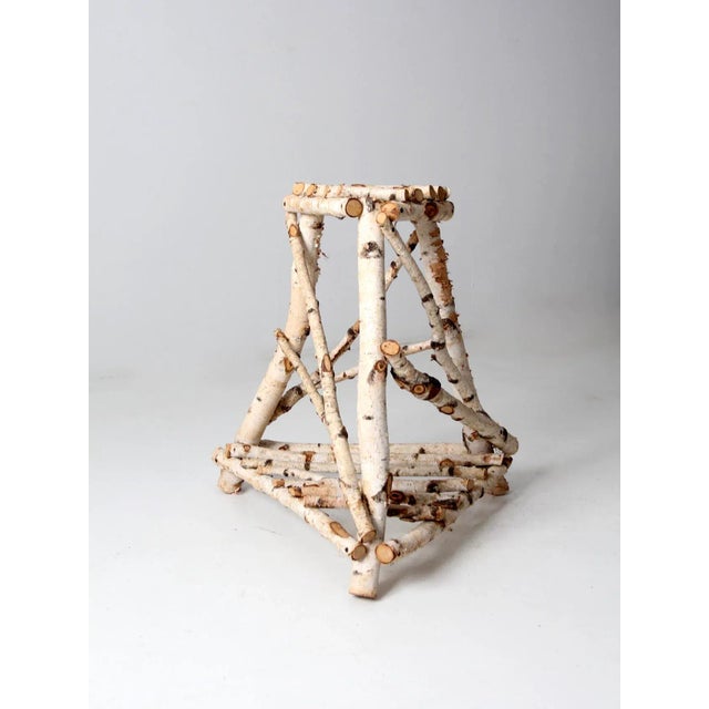White Vintage Birch Bark Table For Sale - Image 8 of 12