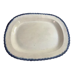 Antique Pearlware Blue Feather Edge Platter, Circa 1820’s