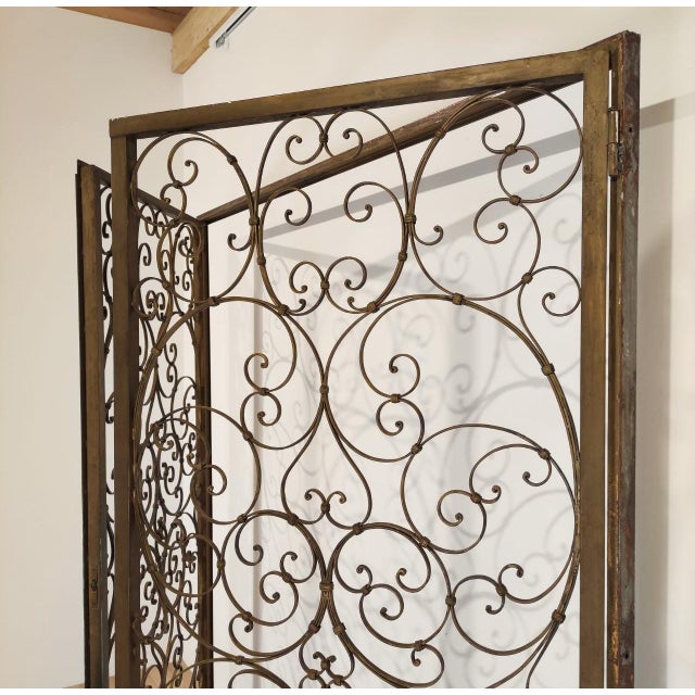 Wrought Iron Partition Gate, Italy, 1950s For Sale - Image 6 of 11